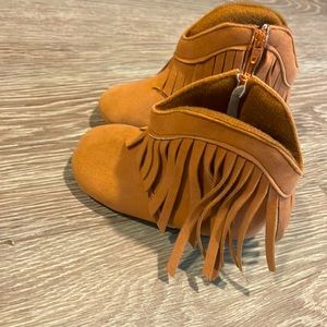 Fringe Cowboy Booties Moccasin Zip